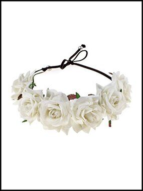 Handmade Rose Flower Crown Headband Wedding Hair Wreath Festival